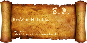 Brém Miletta névjegykártya